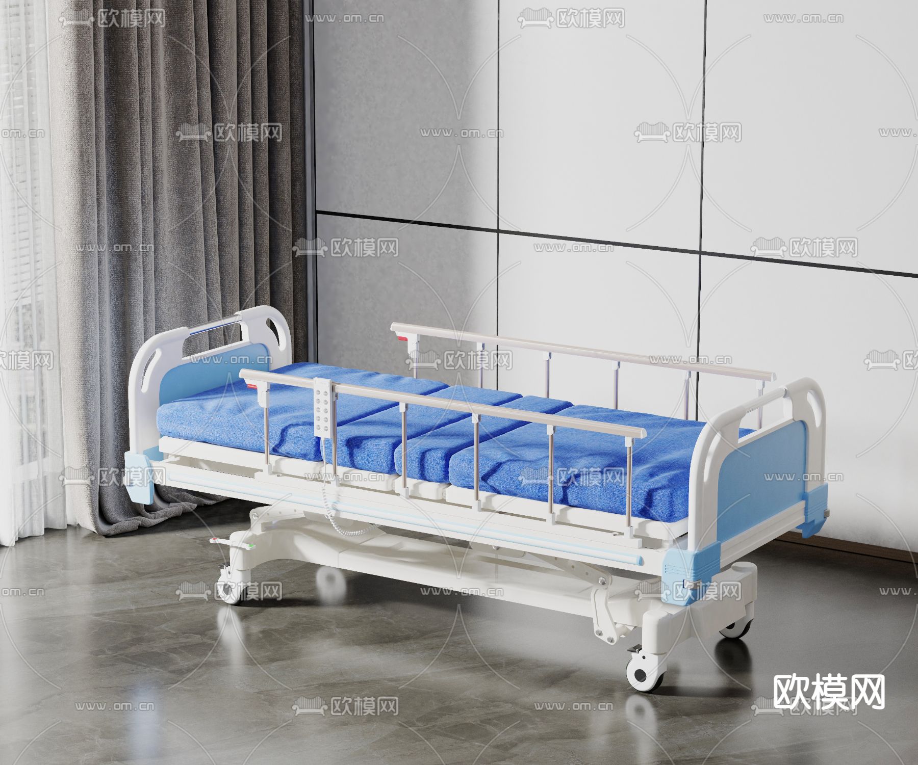 现代医院病床3d模型下载