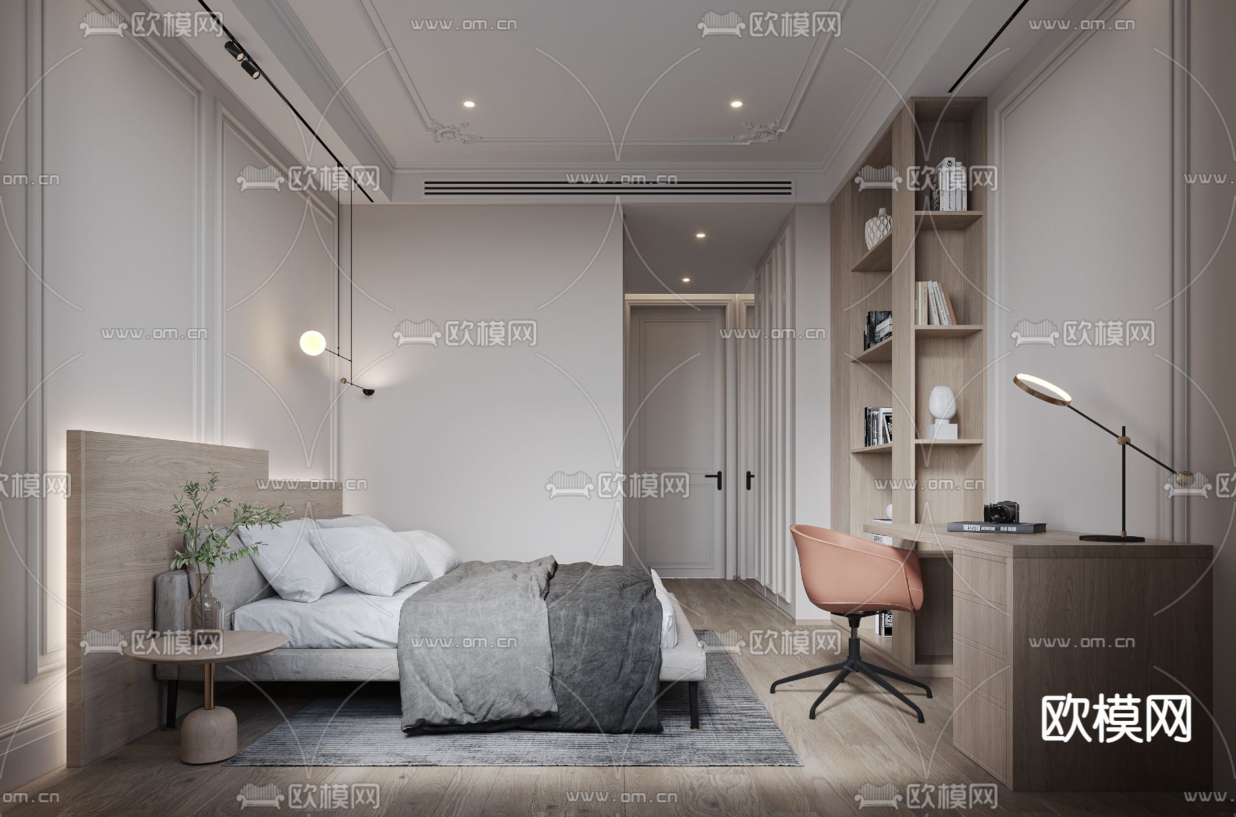 法式卧室主人房3d模型下载（渲染图5）