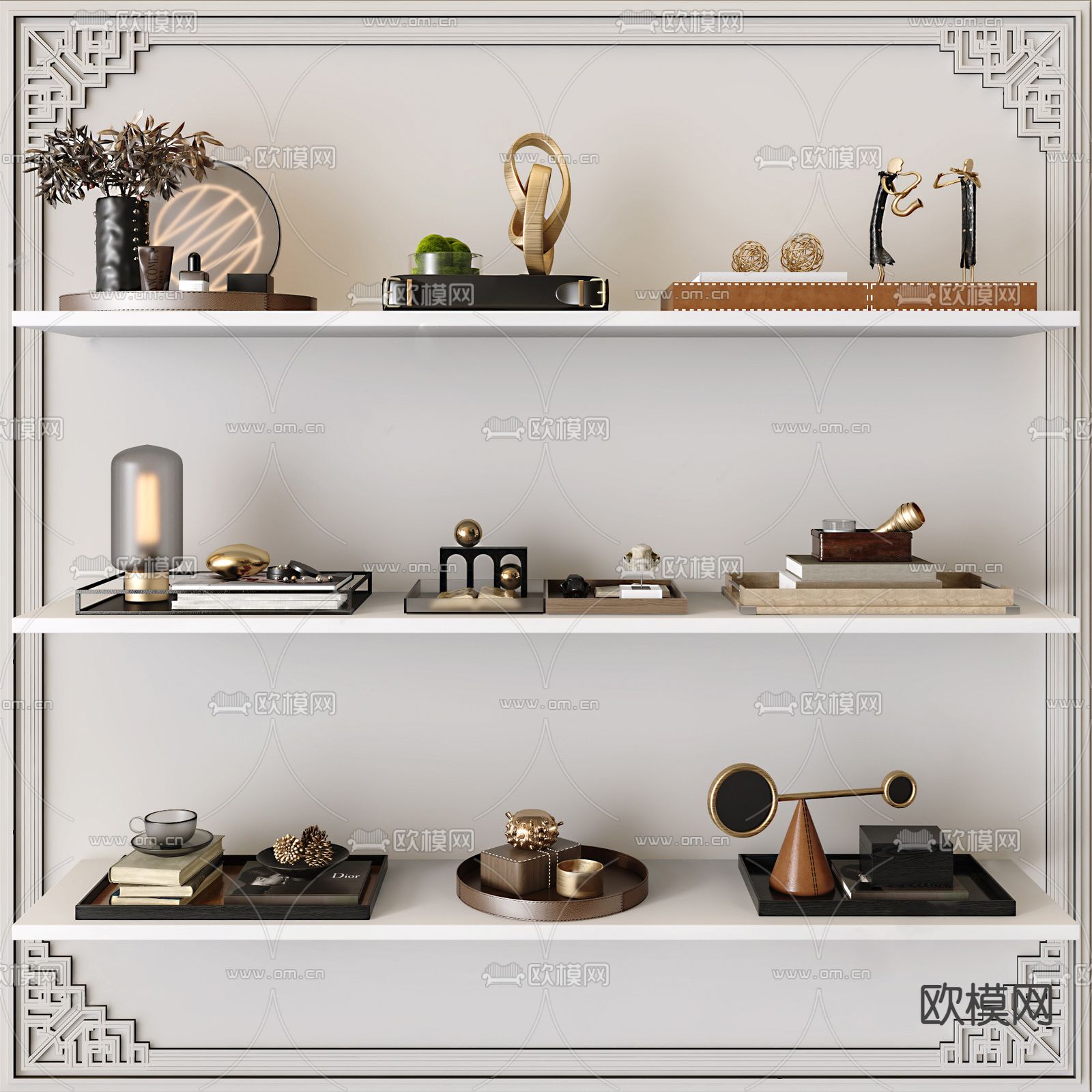 现代饰品摆件su模型