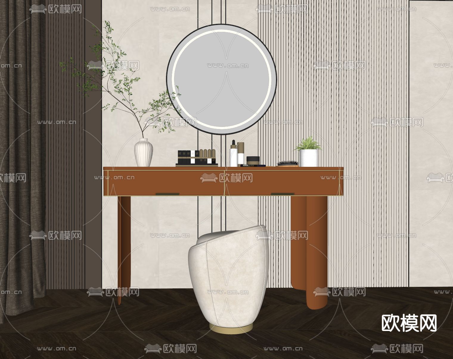 现代梳妆台su模型