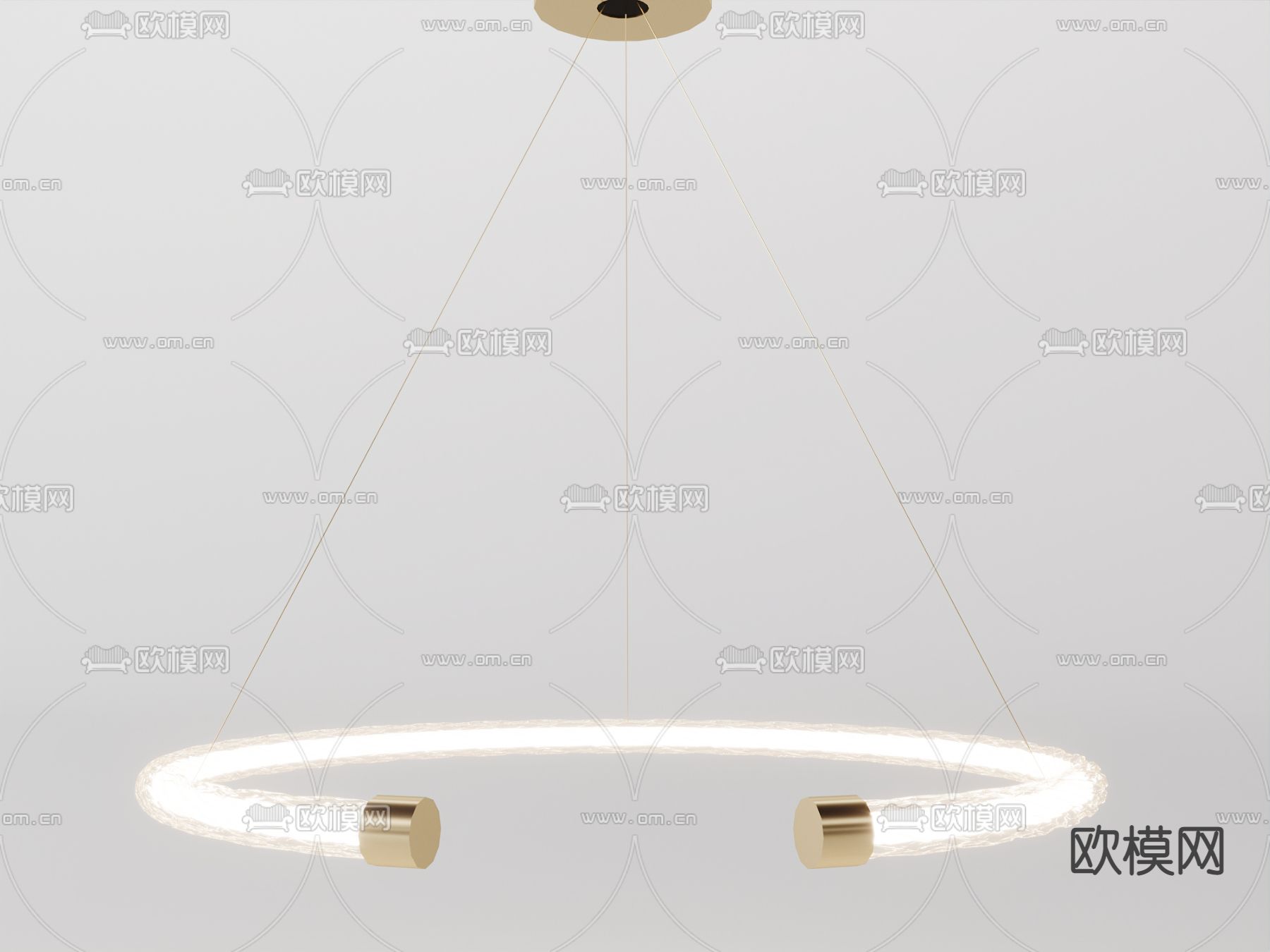 现代水晶圆环吊灯3d模型下载_ID12058774_3dmax免费模型-欧模网