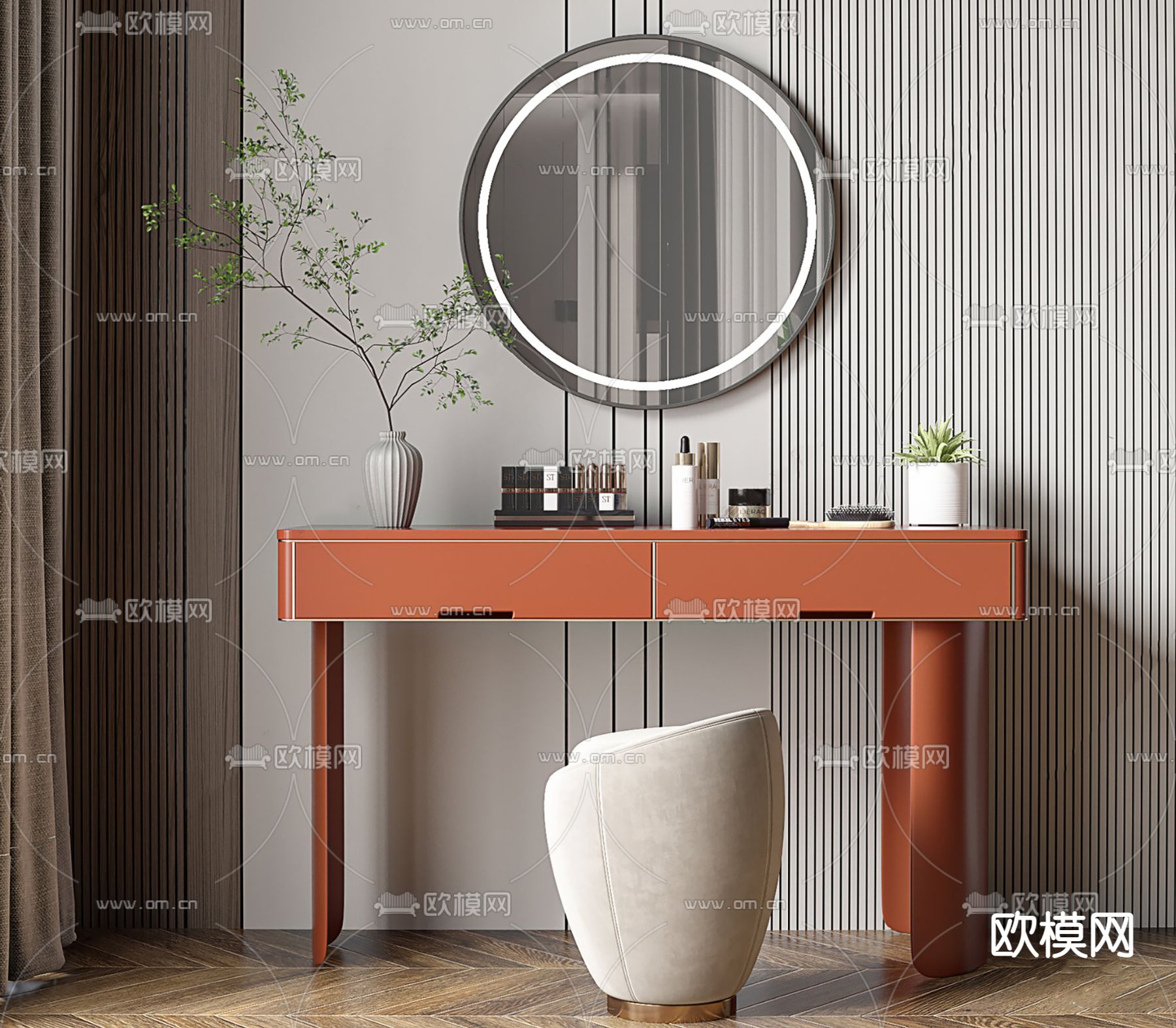 现代梳妆台su模型
