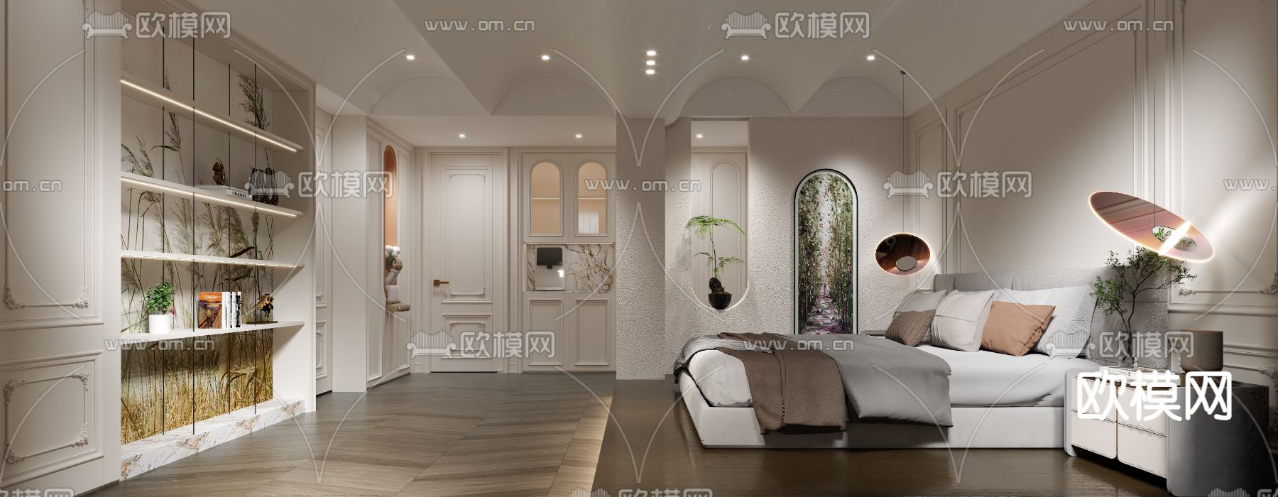 法式卧室主人房3d模型下载