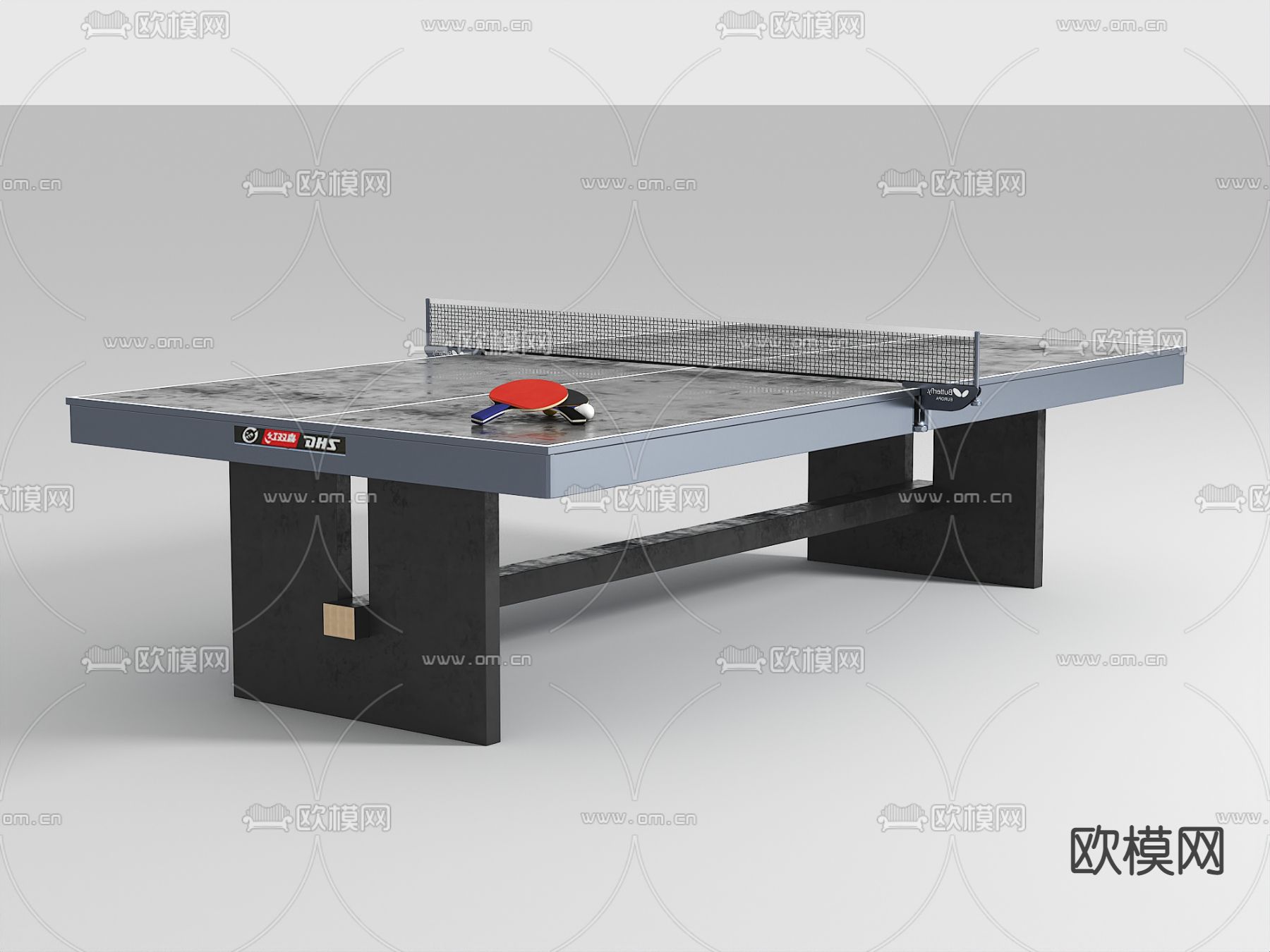 现代乒乓球桌3d模型下载