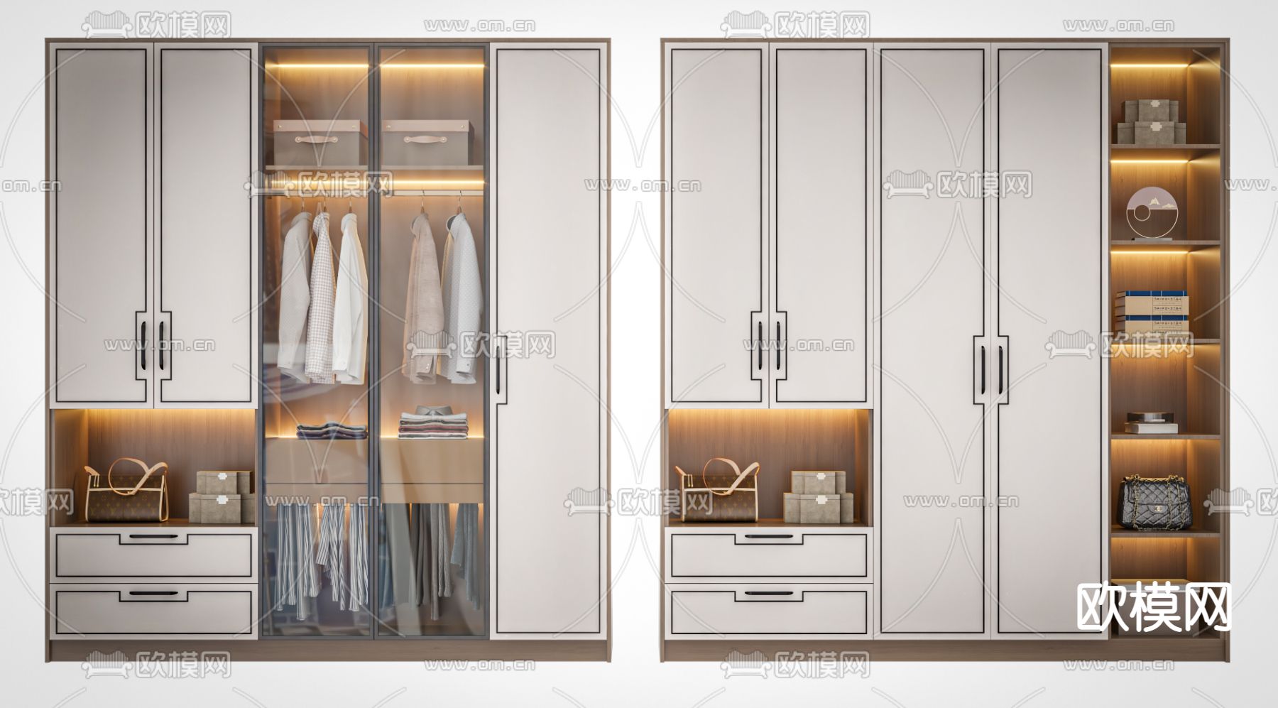 新中式衣柜su模型下载（渲染图1）