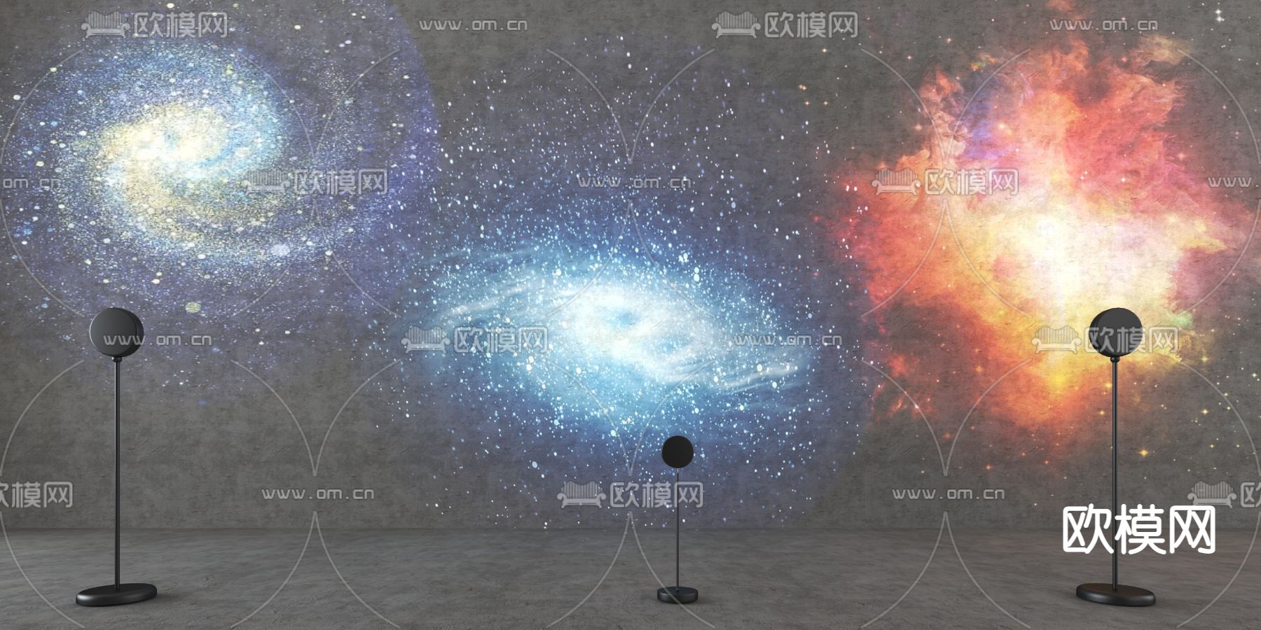 现代网红投影灯氛围灯星空灯3d模型下载