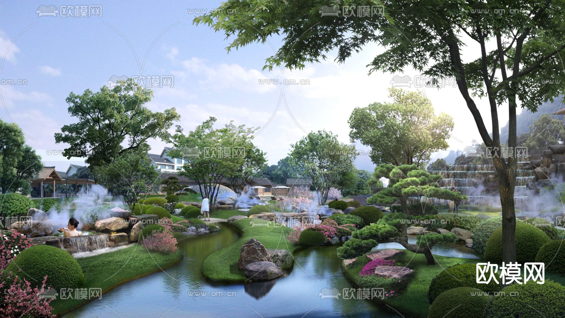 现代湿地园林景观psd下载