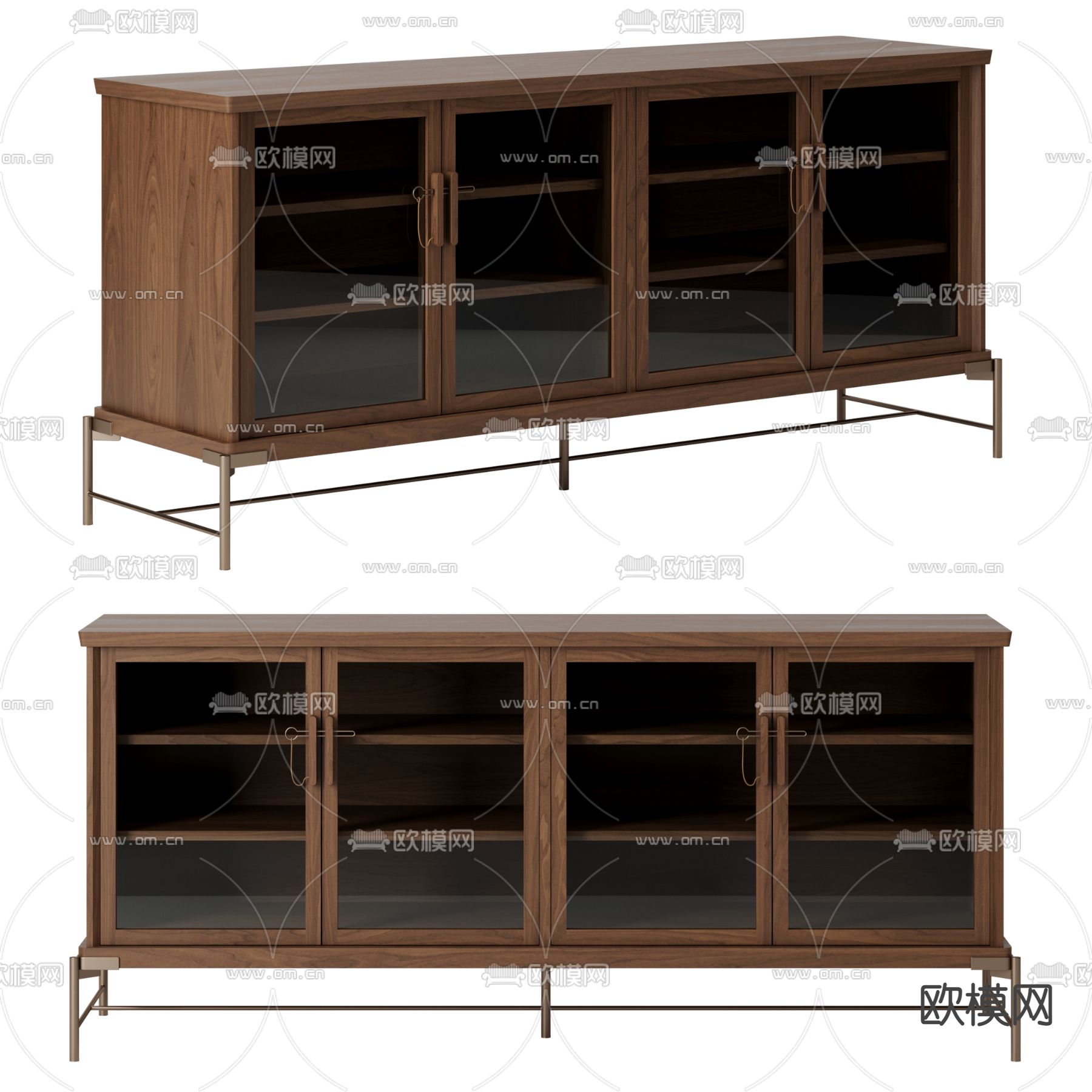 北欧实木餐边柜3d模型下载（渲染图1）