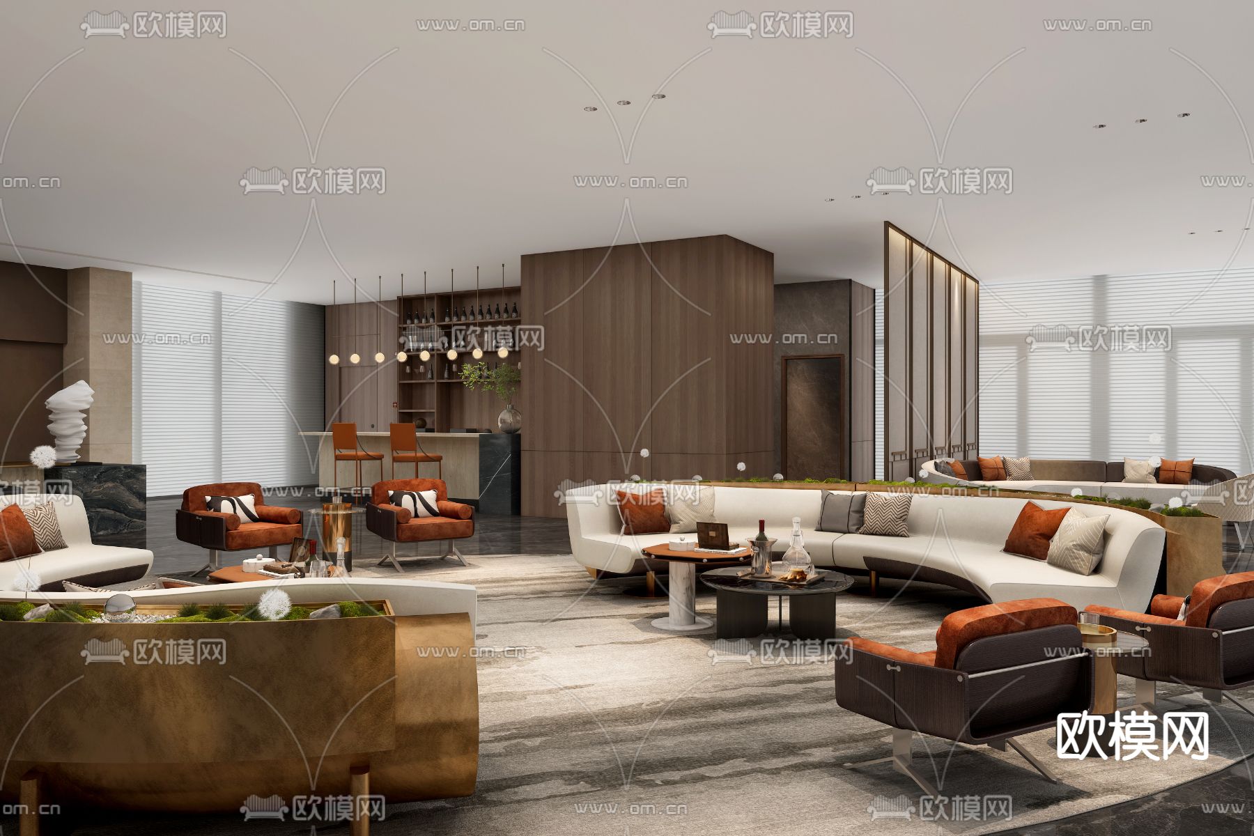 匠著设计 西安碧桂园高新云墅会所3d模型下载（渲染图1）