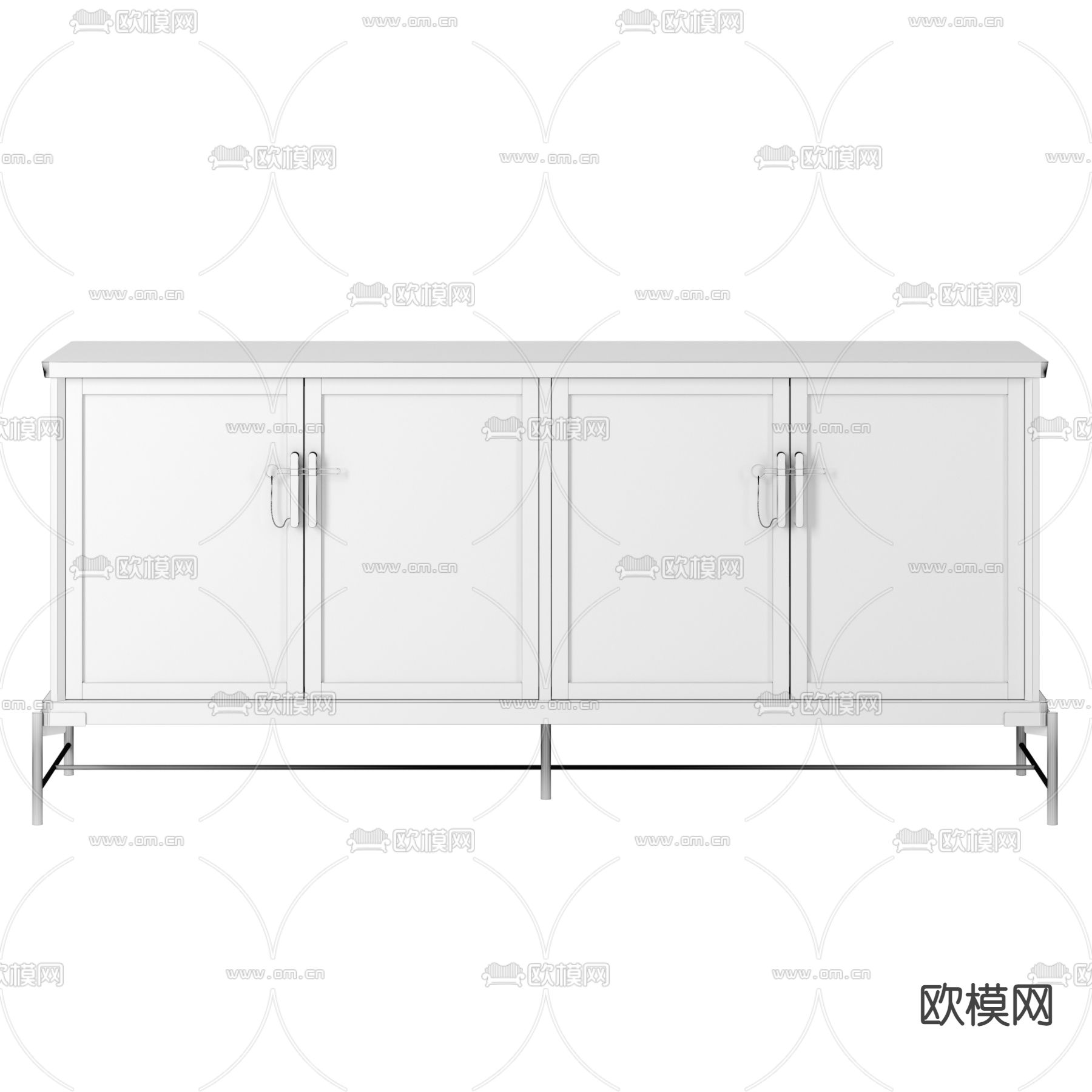 北欧实木餐边柜3d模型下载（渲染图2）