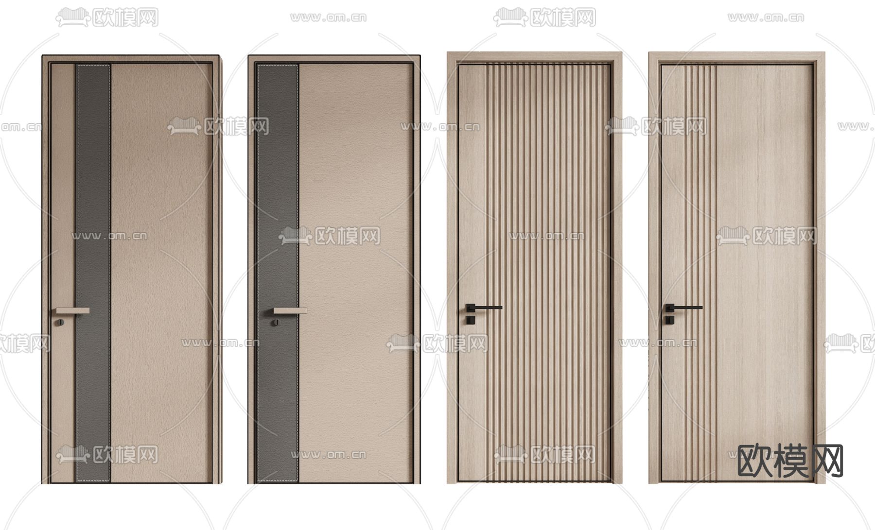 现代房门单开门3d模型下载
