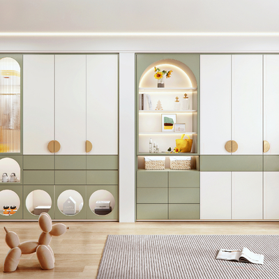  现代儿童衣柜su模型 