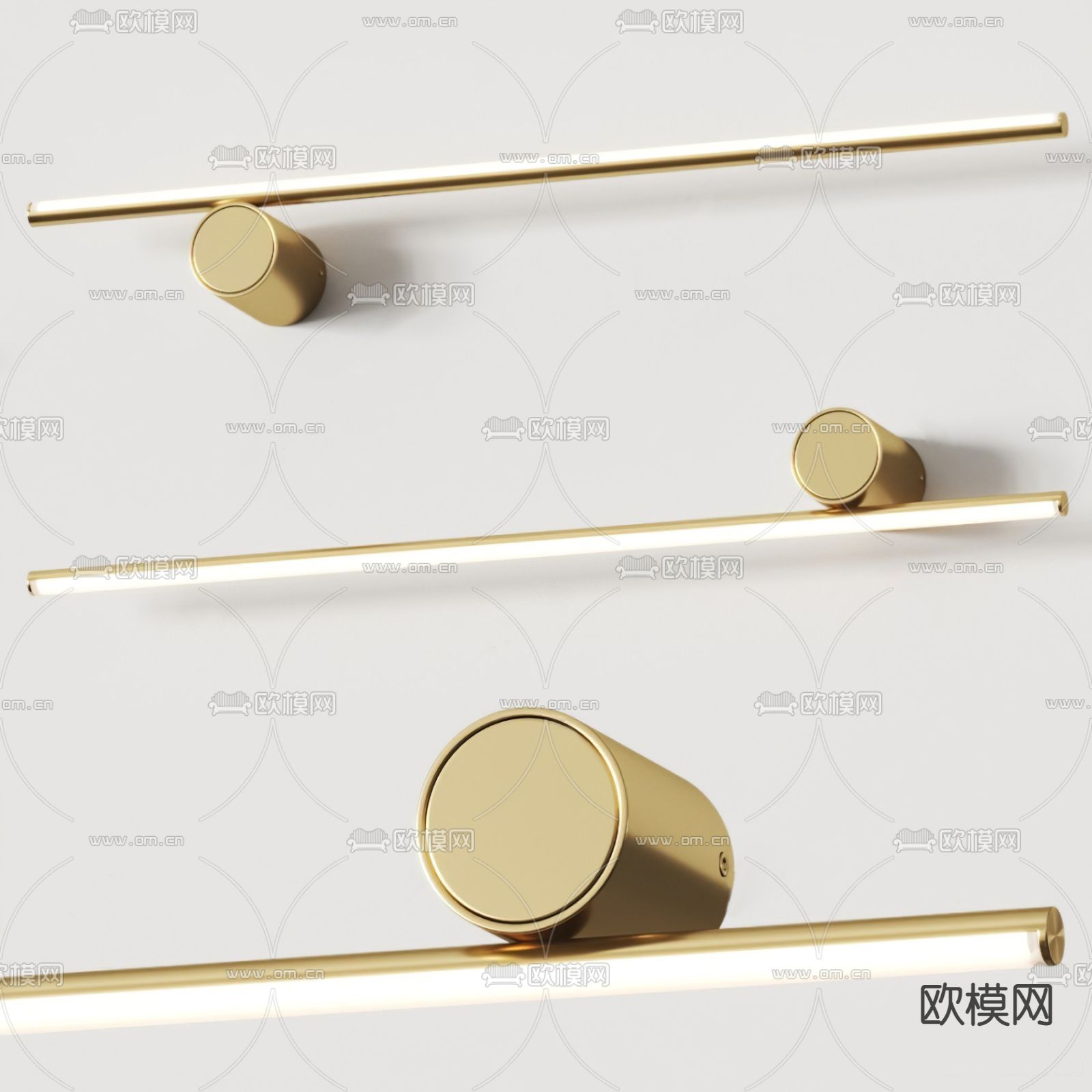 现代金属极简壁灯su模型下载（渲染图1）