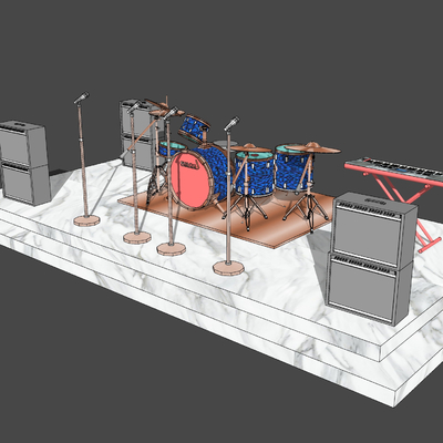 现代音乐架子鼓su模型 