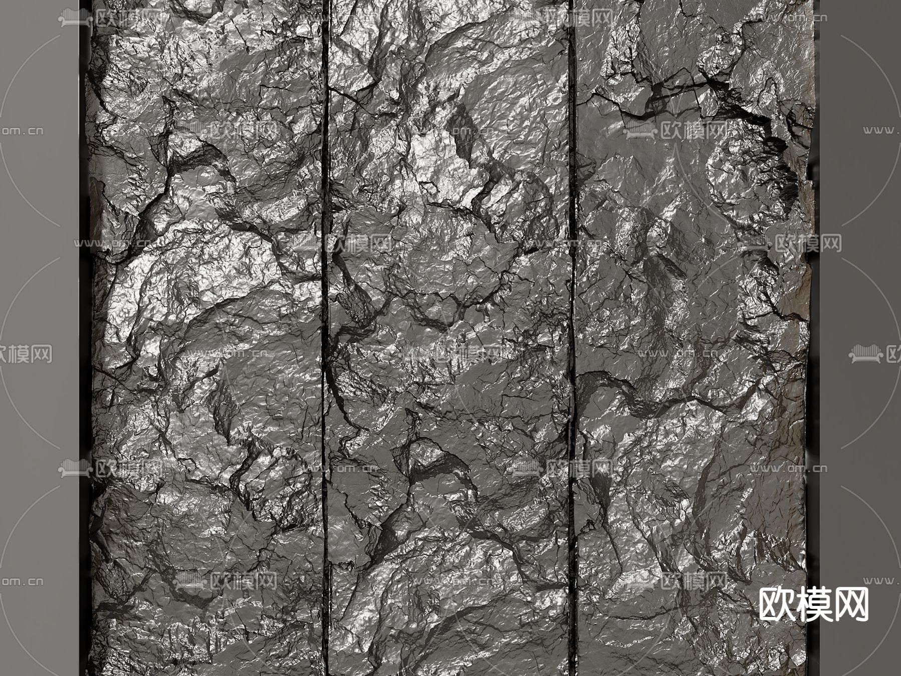 工业风岩板背景墙3d模型下载