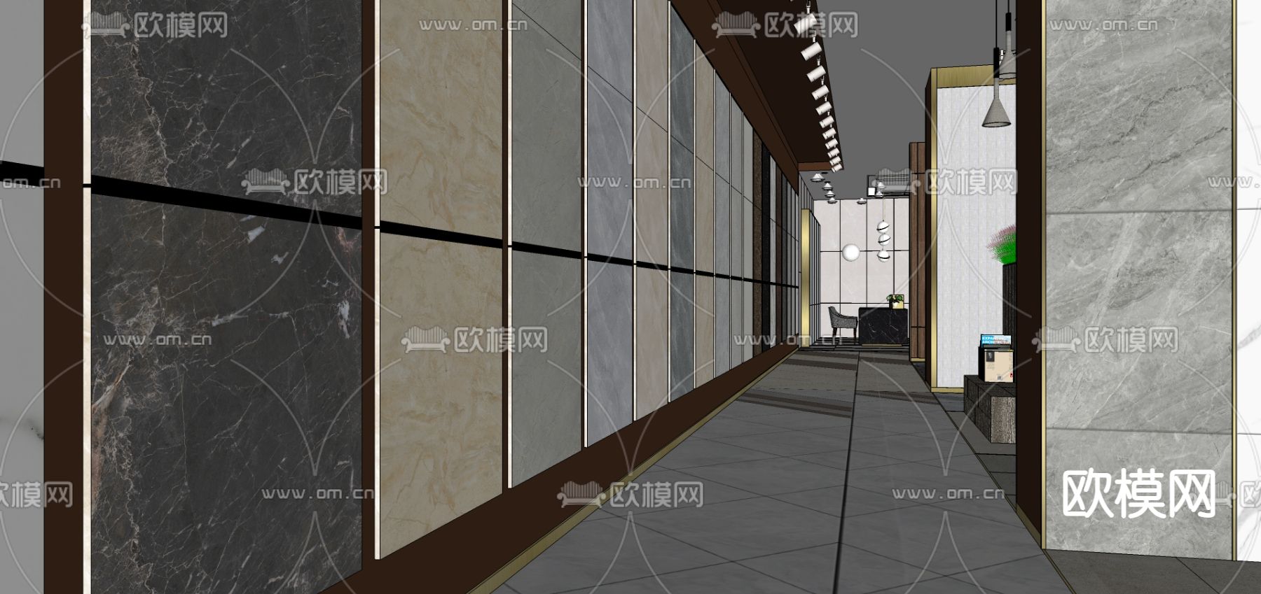 现代瓷砖专卖店su模型下载（渲染图2）