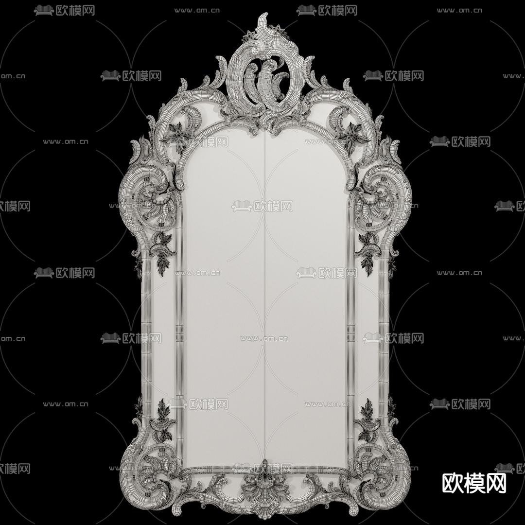 欧式古典装饰镜3d模型下载（渲染图3）