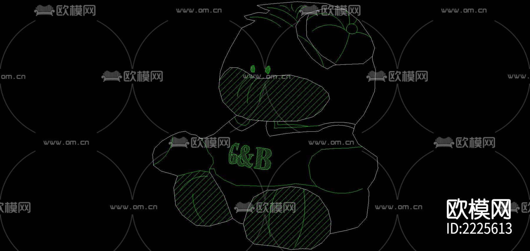 玩偶cad图库下载（渲染图9）
