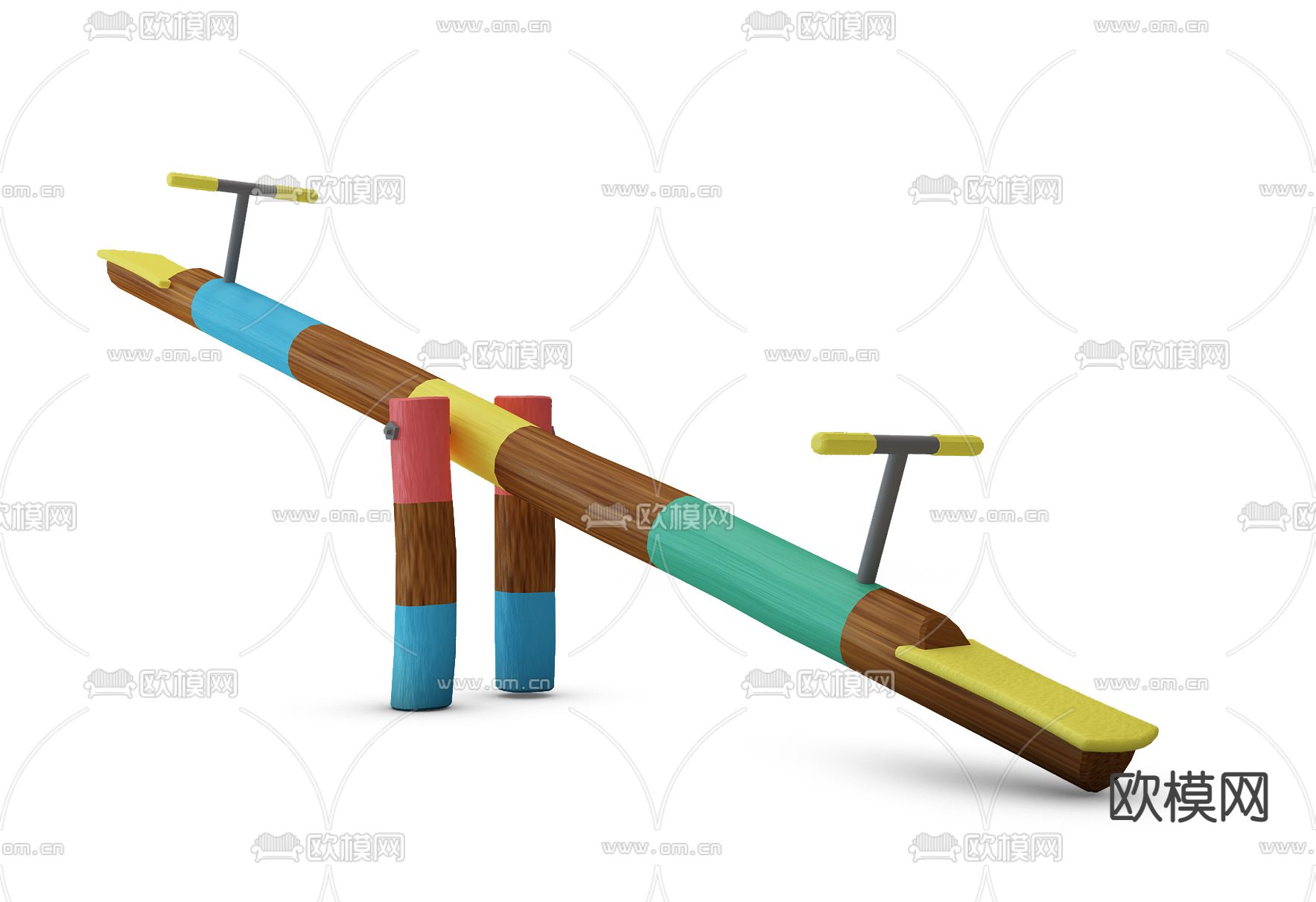 现代跷跷板3d模型下载
