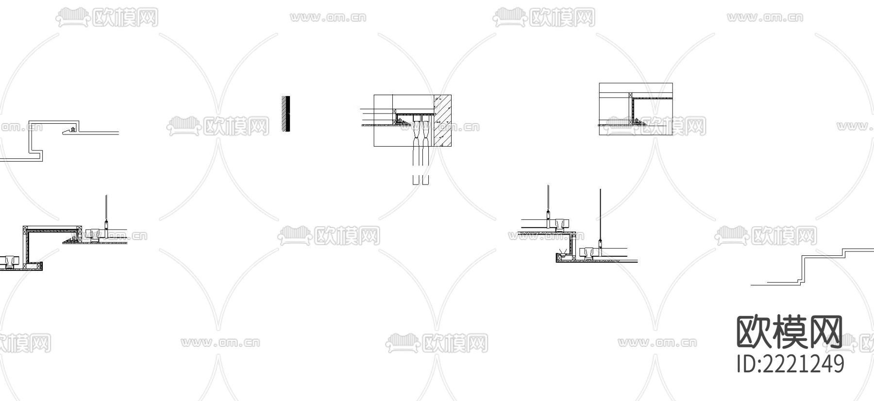 石膏板墙挂电视节点大样下载（渲染图3）