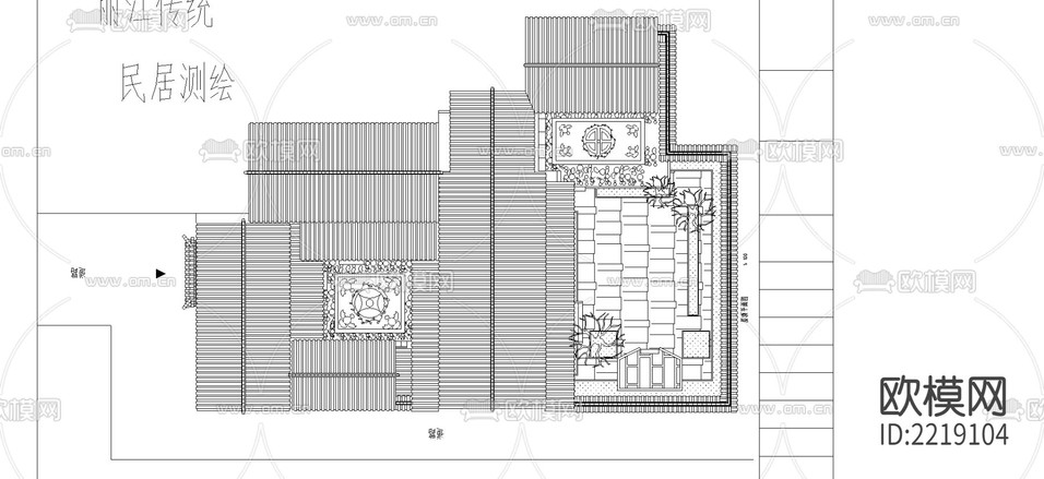 麗江古建測繪cad施工圖下載(渲染圖1)