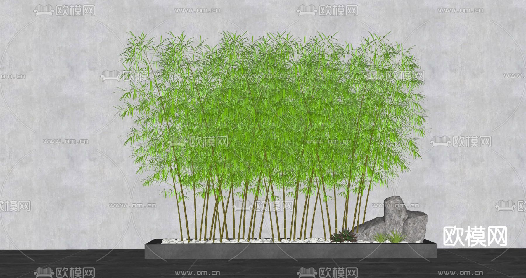 现代景观竹子su模型