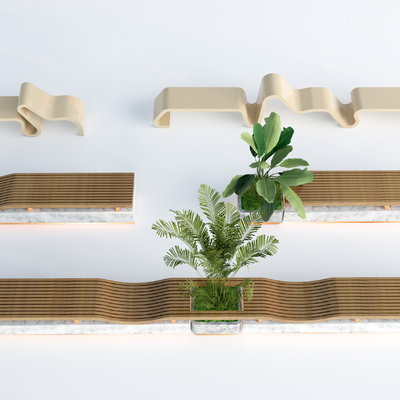  现代异形户外公共座椅su模型 