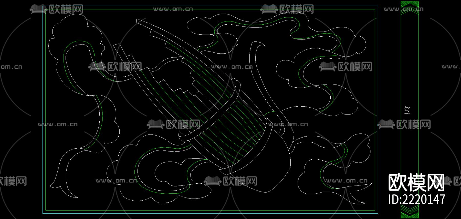 家装雕花CAD图库下载（渲染图9）