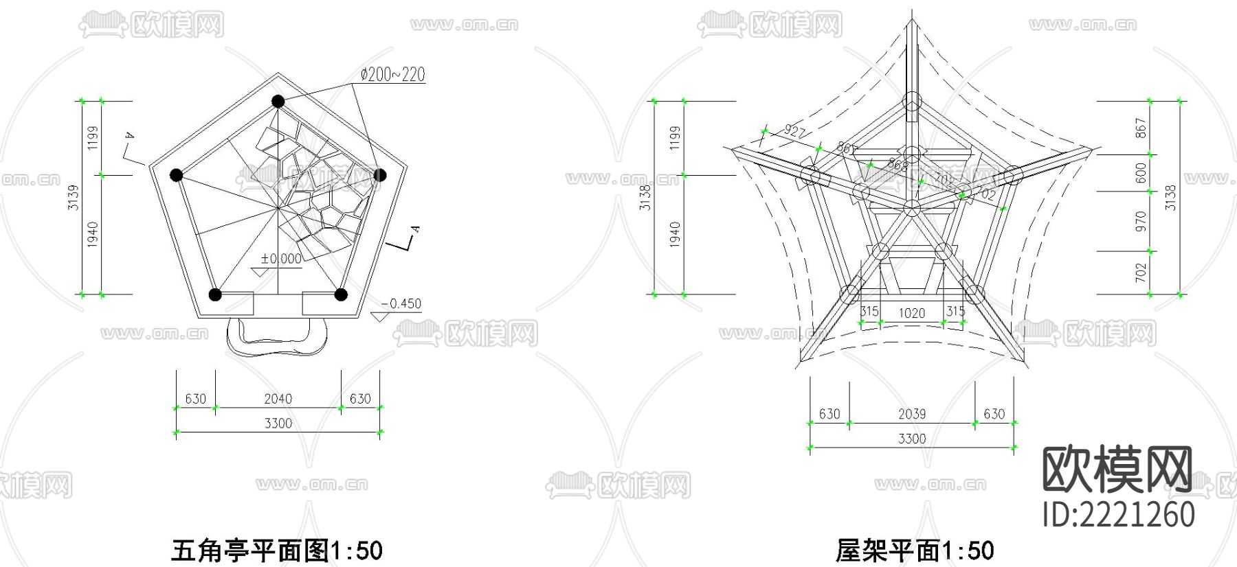 五角亭全套节点大样下载（渲染图3）