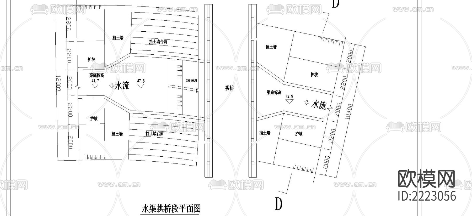 步行桥cad大样图下载（渲染图3）