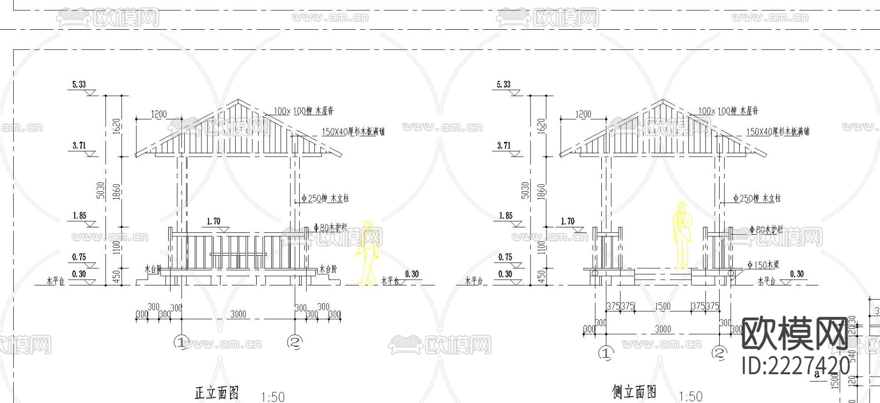 木亭cad大样图下载（渲染图2）