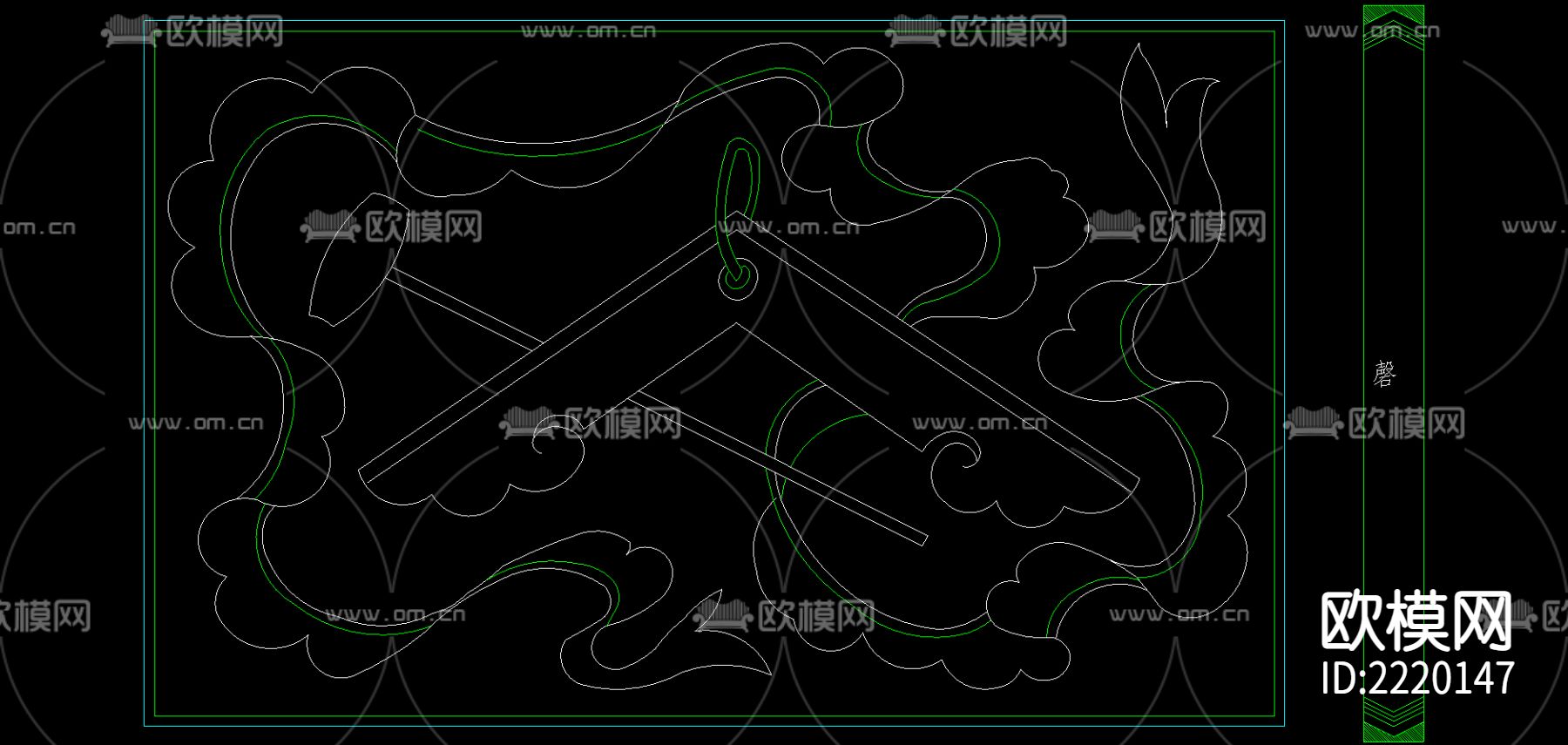 家装雕花CAD图库下载（渲染图5）