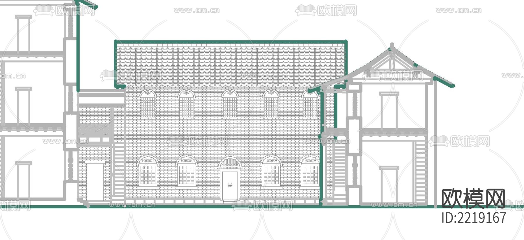 山西民居古建筑测绘cad施工图下载（渲染图1）
