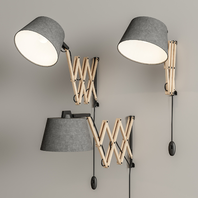 现代可伸缩壁灯su模型