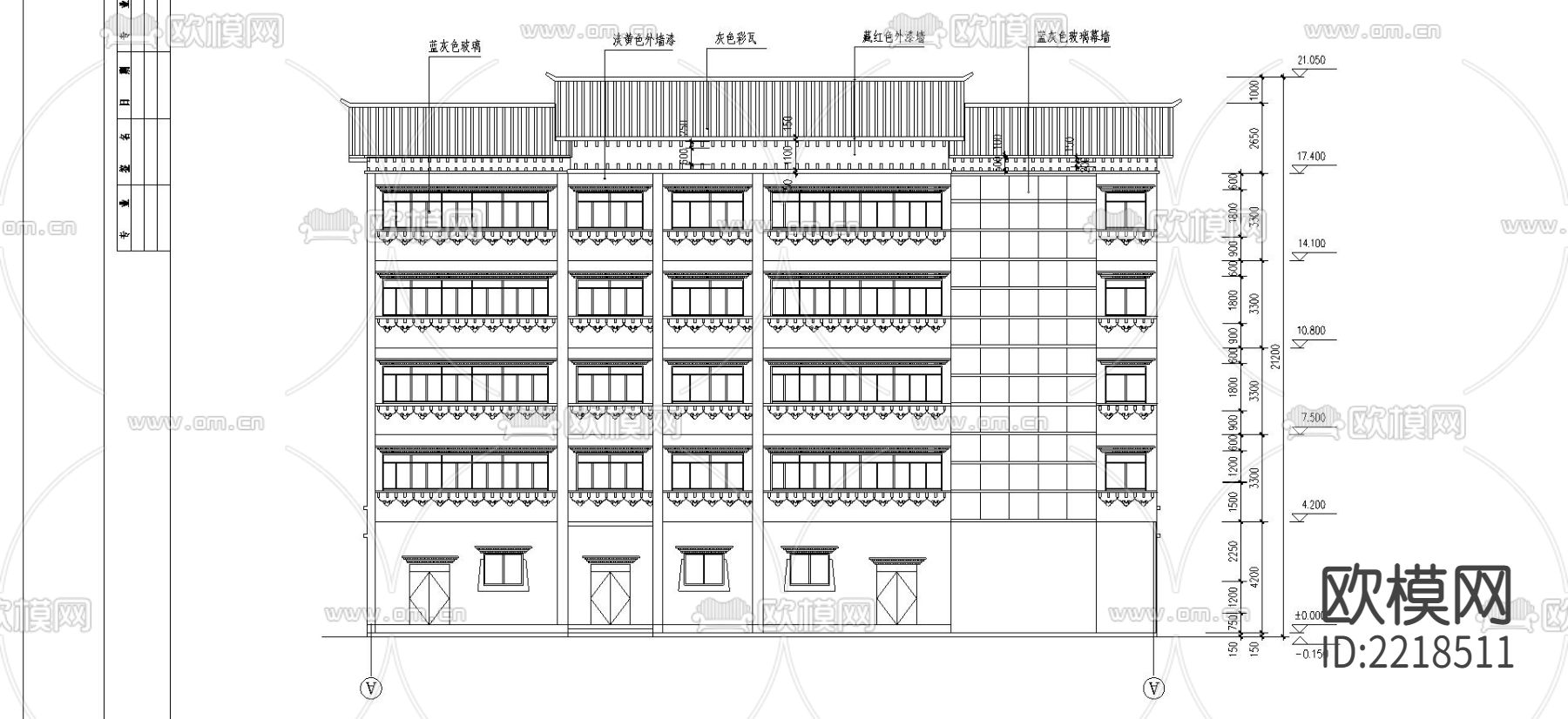 藏式建筑外观CAD施工图下载（渲染图2）