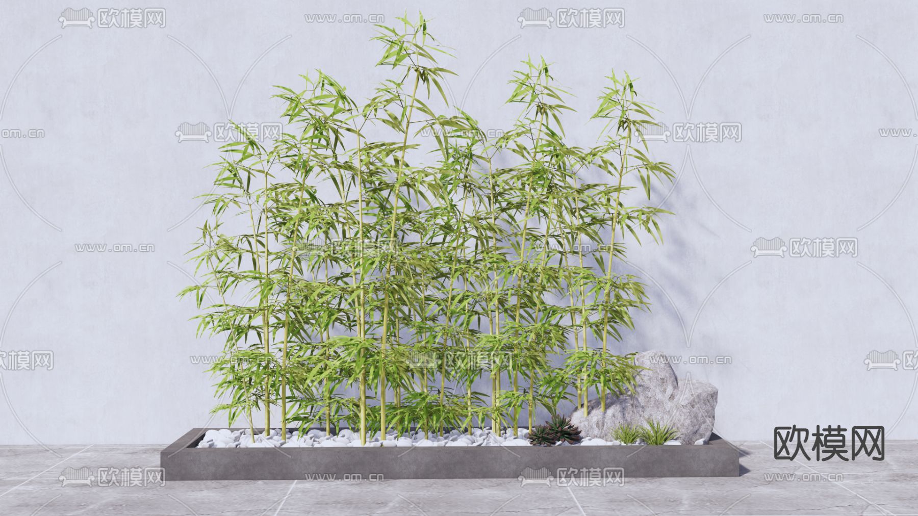 现代景观竹子su模型