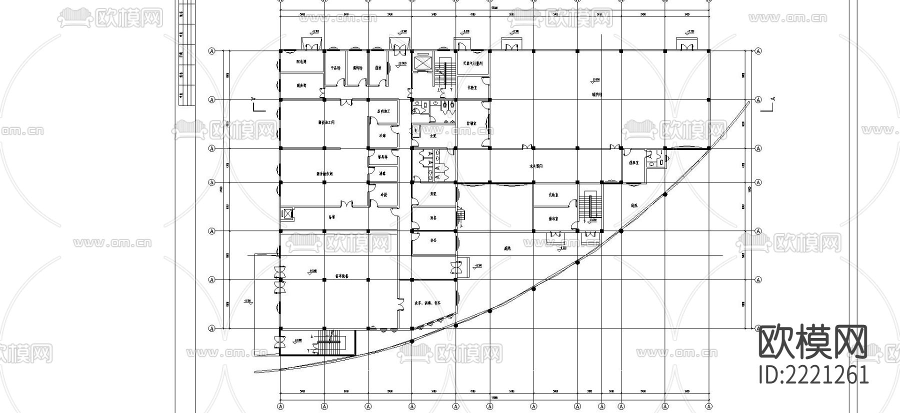 营养厨房锅炉房CAD施工图下载（渲染图3）