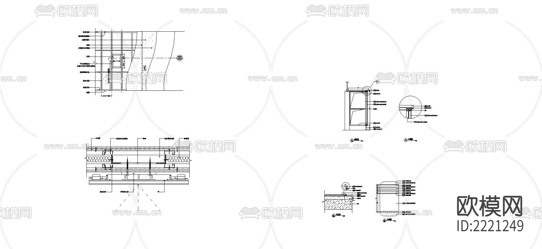石膏板墙挂电视节点大样下载（渲染图1）