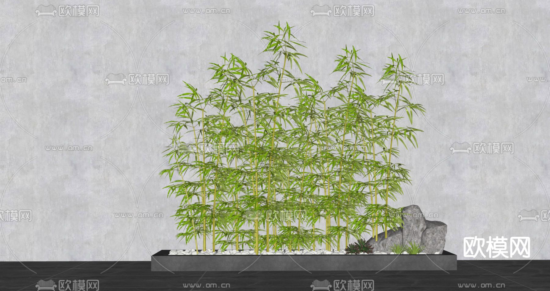 现代景观竹子su模型