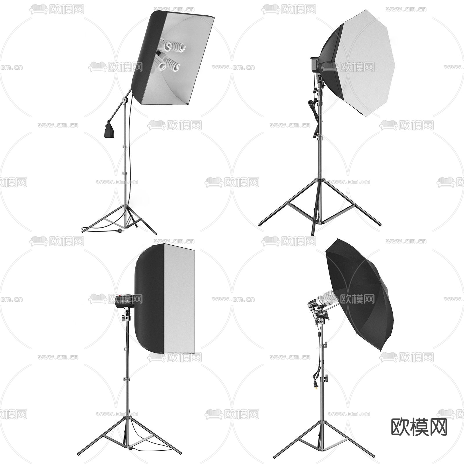 现代落地补光灯su模型下载（渲染图1）