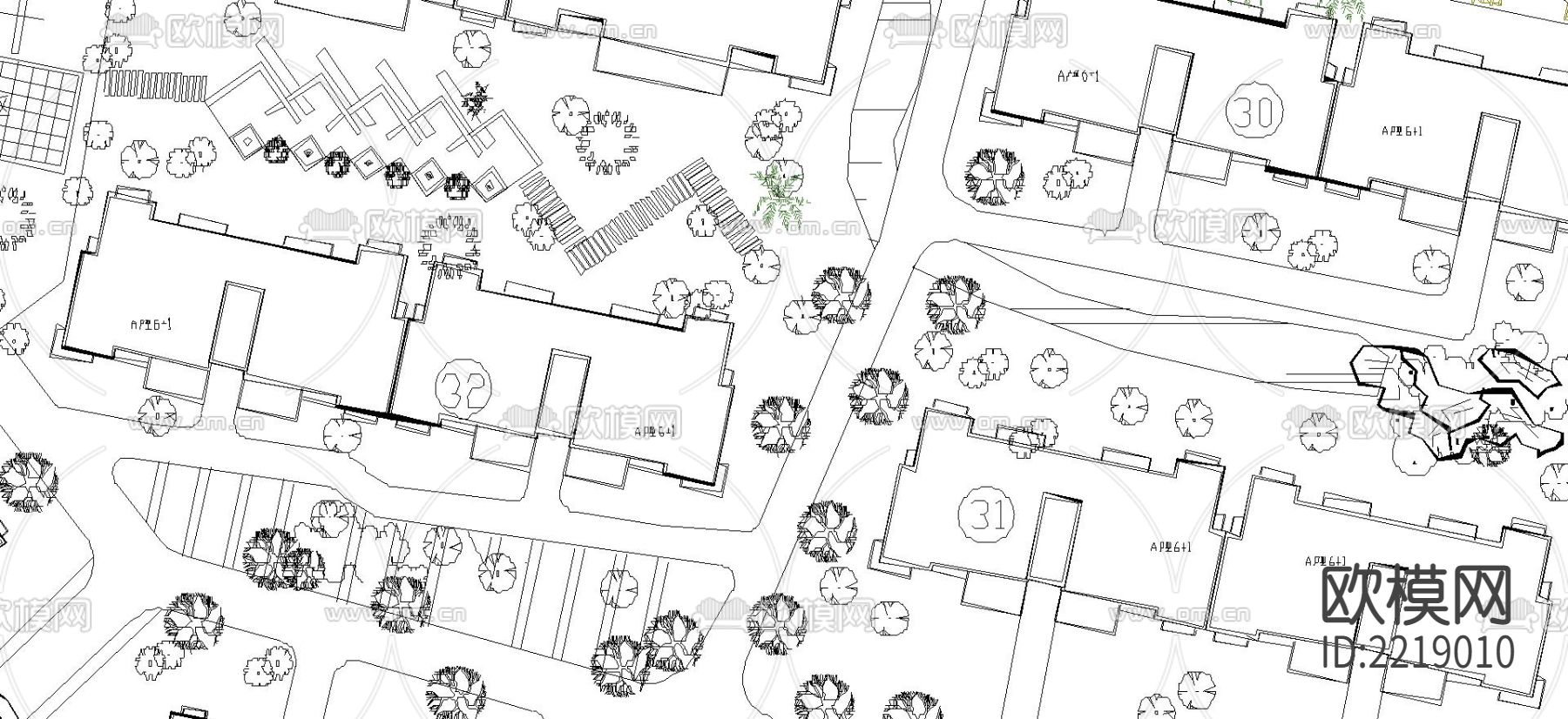江信花园规划总平面cad施工图下载（渲染图3）