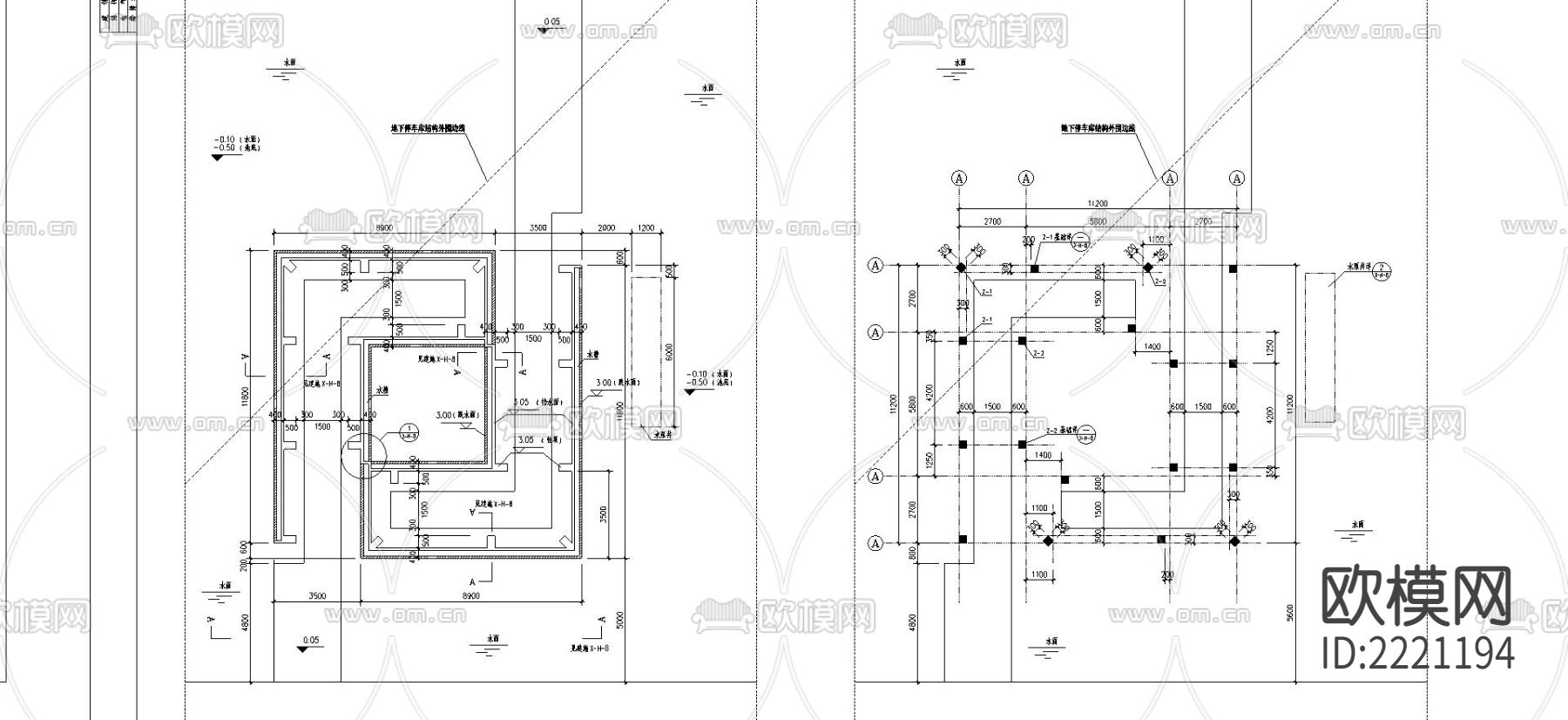 某建筑区H区水帘亭及跌水CAD施工图下载（渲染图2）