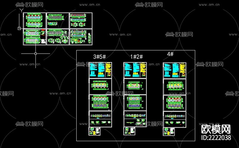 天岗湖老年安置房给排水cad施工图下载（渲染图2）