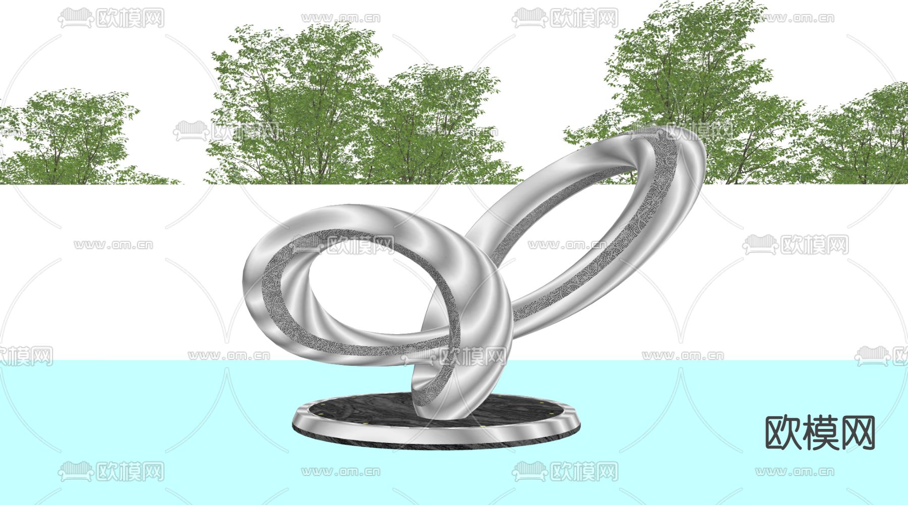 现代艺术抽象雕塑su模型下载（渲染图3）