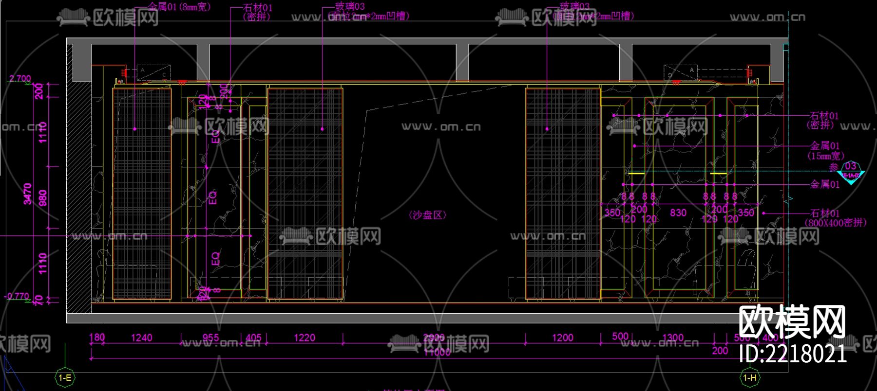 广州天荟公馆CAD施工图下载（渲染图2）