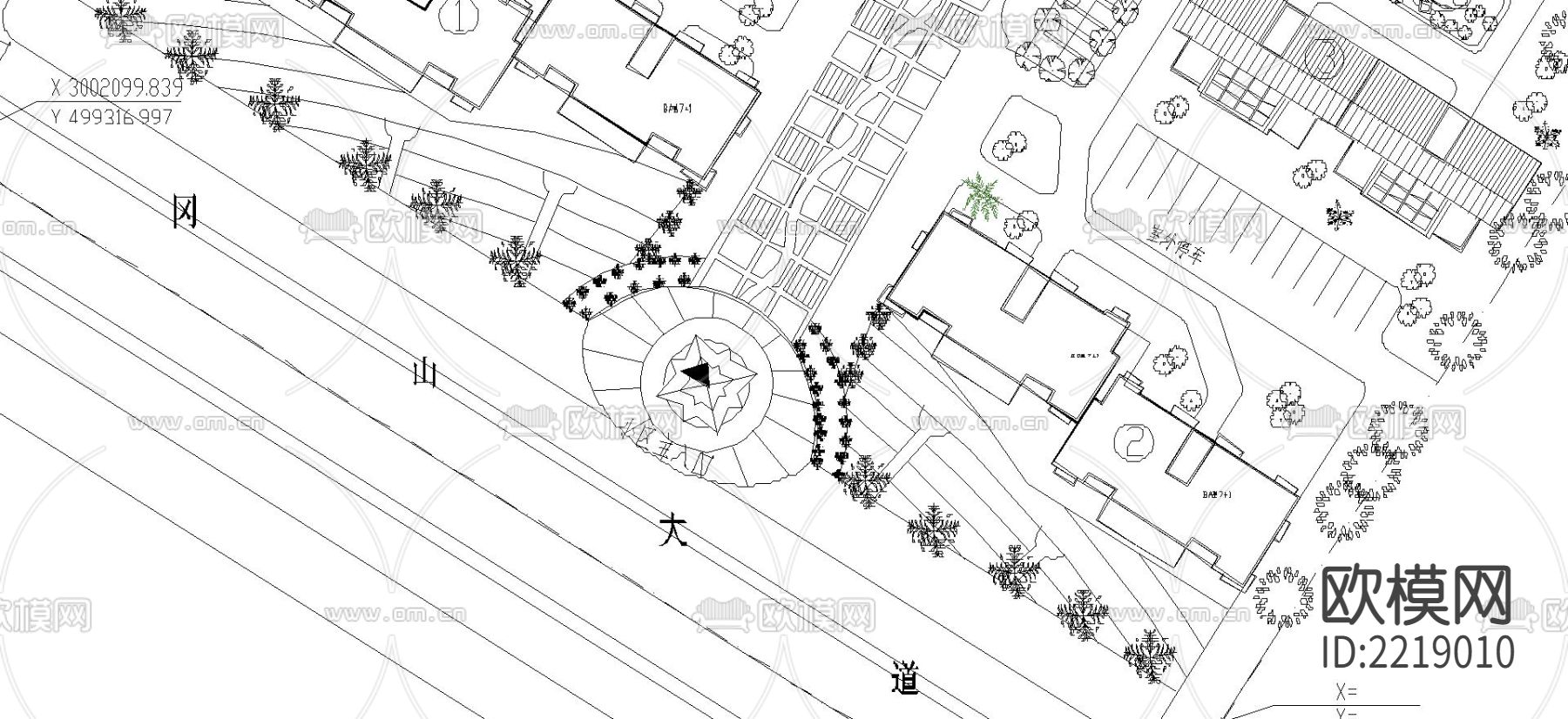 江信花园规划总平面cad施工图下载（渲染图1）