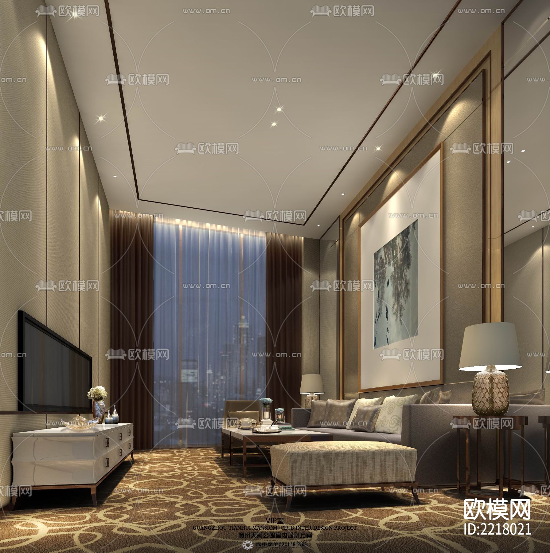 广州天荟公馆CAD施工图下载（渲染图7）