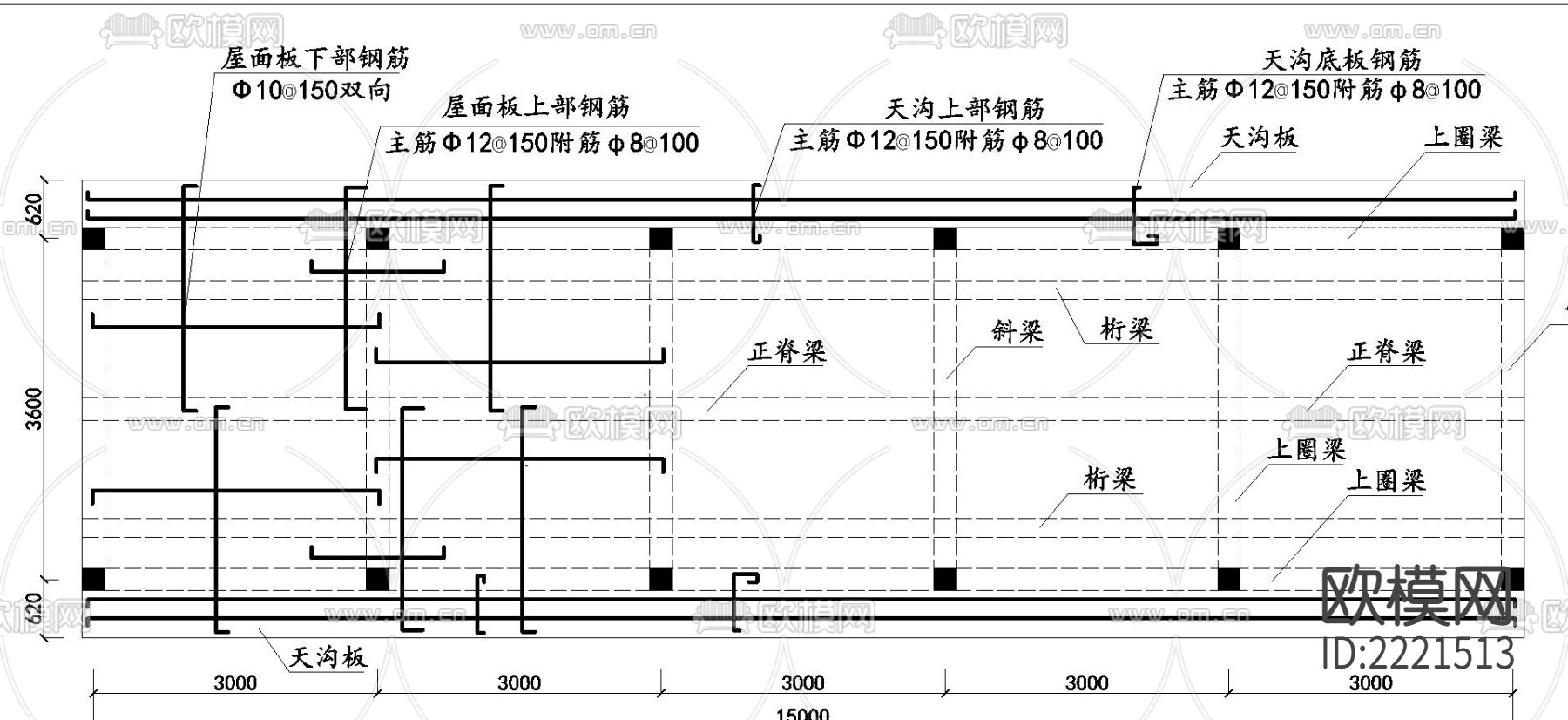 长廊及园亭施工cad大样图下载（渲染图6）