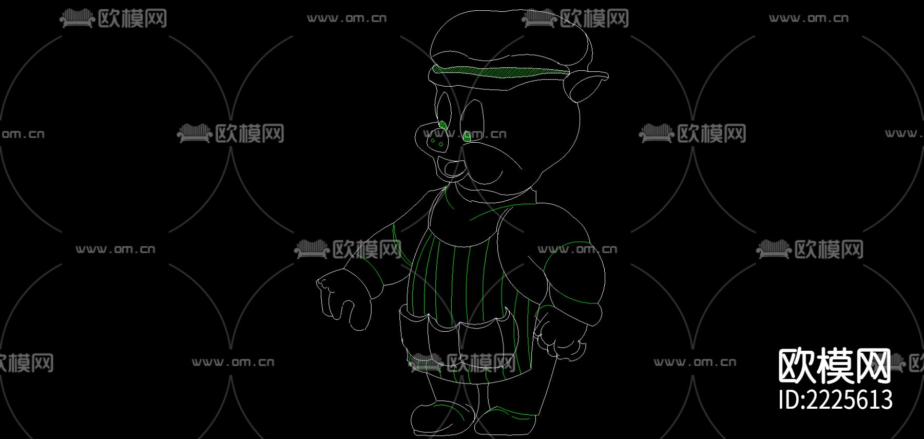 玩偶cad图库下载（渲染图10）