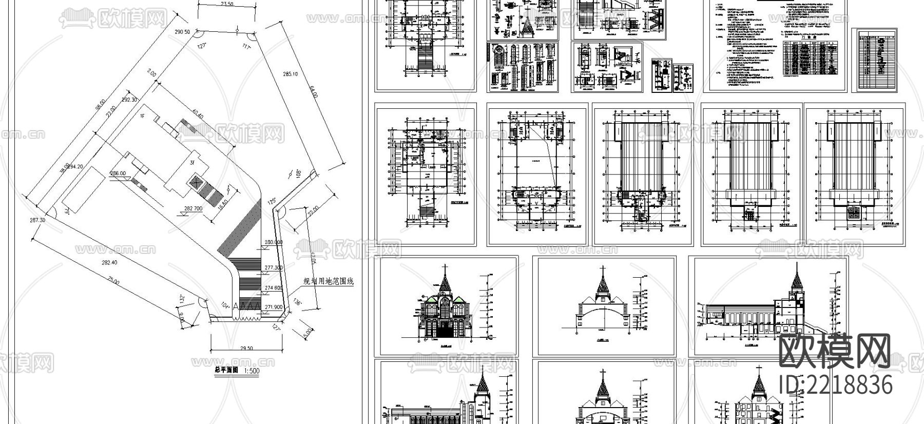 基督教会建筑CAD施工图下载（渲染图4）